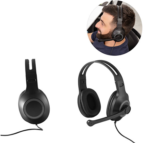 KILBY. Verstellbarer Kopfhörer Mit Mikrofon Aus ABS Und PP , grau, ABS, PP, , Bild 7