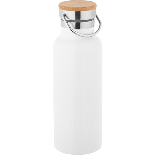 RAGNAR. Trinkflasche Aus Edelstahl 570ml , weiß, Edelstahl. Bambus, , Bild 1