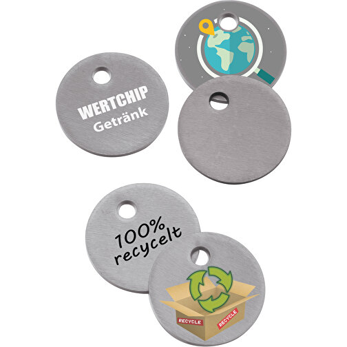 1€-Chip Recycling , recycling grau, ABSR, 0,20cm (Höhe), Bild 2