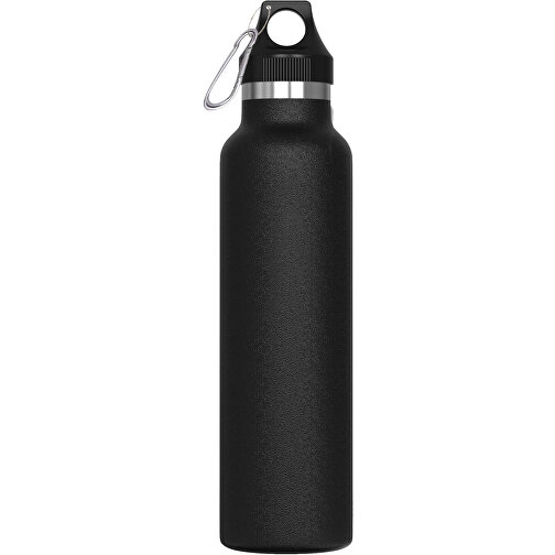 Isolierflasche Lennox 650ml , schwarz, Edelstahl & PP, 26,80cm (Höhe), Bild 1