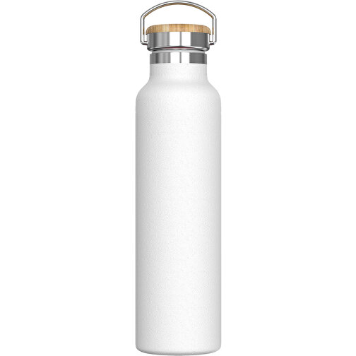 Isolierflasche Ashton 650ml , weiß, Stainless steel, bamboo & PP, 26,80cm (Höhe), Bild 1