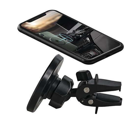 KFZ Smartphone Halterung Mit Magsafe® - Technologie , schwarz, ABS, Edelstahl, 19,50cm x 6,50cm x 14,60cm (Länge x Höhe x Breite), Bild 3