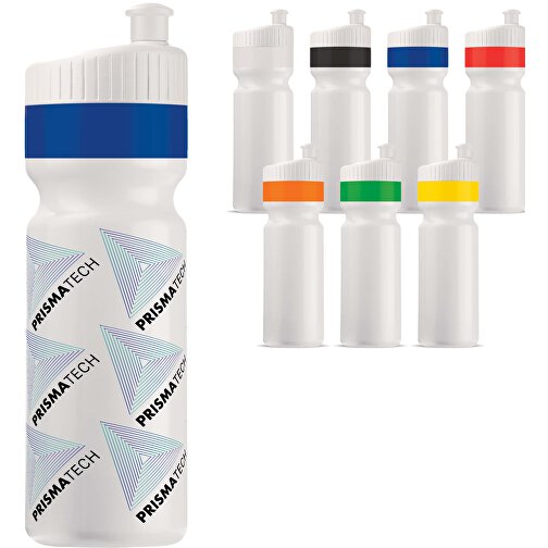 Sportflasche Mit Rand 750ml , weiß / schwarz, LDPE & PP, 25,00cm (Höhe), Bild 2