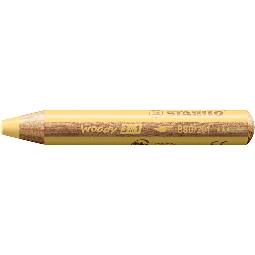 STABILO Woody 3 In 1 Farbstift , Stabilo, pastell-gelb, Holz, 11,30cm x 1,60cm x 1,60cm (Länge x Höhe x Breite), Bild 1