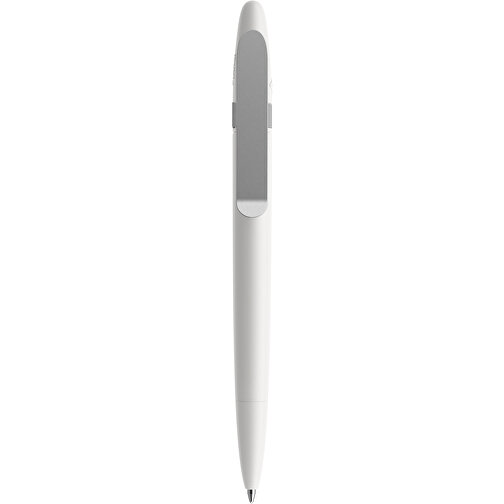 Prodir DS5 TSM Twist Kugelschreiber , Prodir, weiß-Silber satiniert, Kunststoff/Metall, 14,30cm x 1,50cm (Länge x Breite), Bild 1