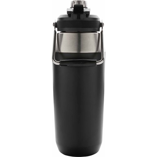 1L Vakuum StainlessSteel Flasche Mit Dual-Deckel-Funktion, Schwarz , schwarz, Edelstahl, 11,00cm x 27,20cm (Länge x Höhe), Bild 4