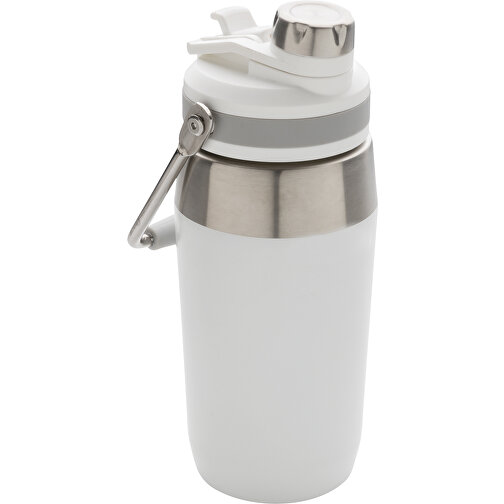 500ml Vakuum StainlessSteel Flasche Mit Dual-Deckel-Funktion, Weiß , weiß, Edelstahl, 9,80cm x 21,20cm (Länge x Höhe), Bild 1