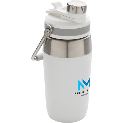 500ml Vakuum StainlessSteel Flasche Mit Dual-Deckel-Funktion, Weiß , weiß, Edelstahl, 9,80cm x 21,20cm (Länge x Höhe), Bild 8