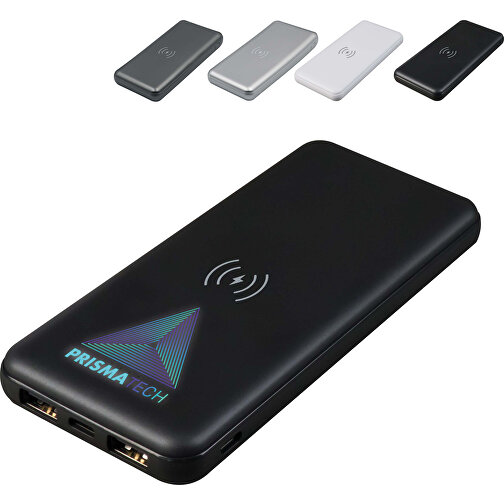 Powerbank „Elite“ Inkl. Wireless-Charger, 5W, 8.000mAh , silber, ABS, 13,90cm x 1,70cm x 6,80cm (Länge x Höhe x Breite), Bild 2