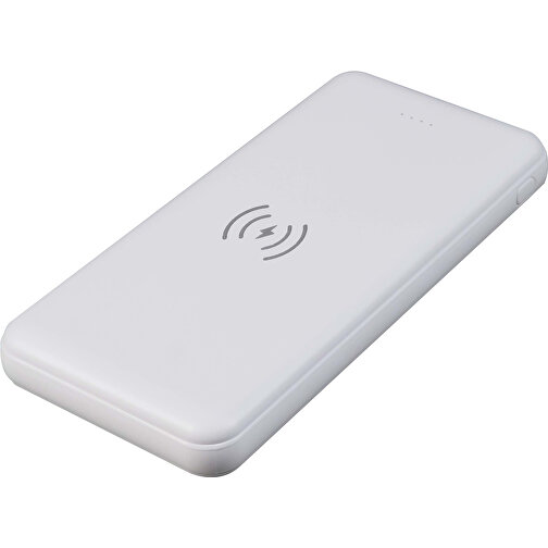Powerbank „Elite“ Inkl. Wireless-Charger, 5W, 8.000mAh , weiß, ABS, 13,90cm x 1,70cm x 6,80cm (Länge x Höhe x Breite), Bild 1