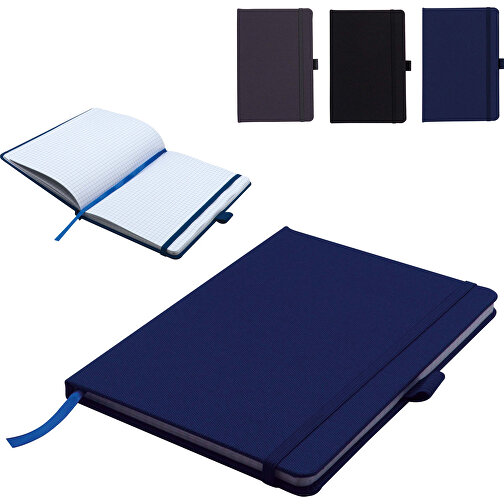Notizbuch DIN A5 Aus R-PET-Material , dunkelblau, R-PET & recycled paper, 14,00cm x 21,00cm x 1,20cm (Länge x Höhe x Breite), Bild 4
