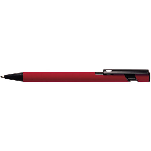 Kugelschreiber “Valencia” Soft-Touch , rot, Aluminium, 14,40cm (Länge), Bild 3