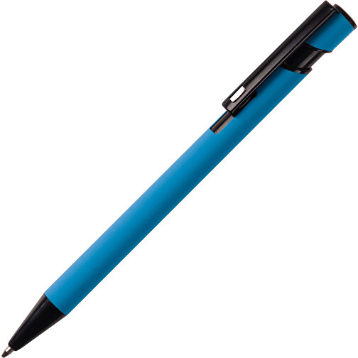 Kugelschreiber “Valencia” Soft-Touch , hellblau, Aluminium, 14,40cm (Länge), Bild 2