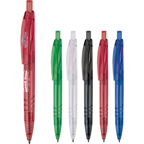 Kugelschreiber Aus R-PET-Material , transparent blau, R-PET, 14,00cm (Länge), Bild 4