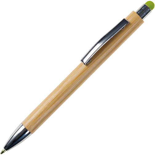 Bambus Kugelschreiber New York Mit Touchpen , grün, Bambus, 14,20cm (Länge), Bild 2