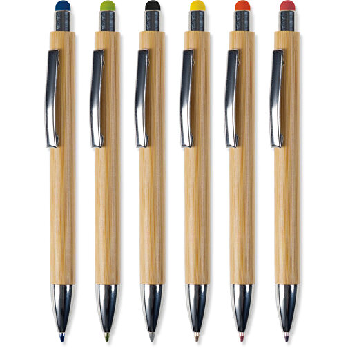 Bambus Kugelschreiber New York Mit Touchpen , orange, Bambus, 14,20cm (Länge), Bild 5