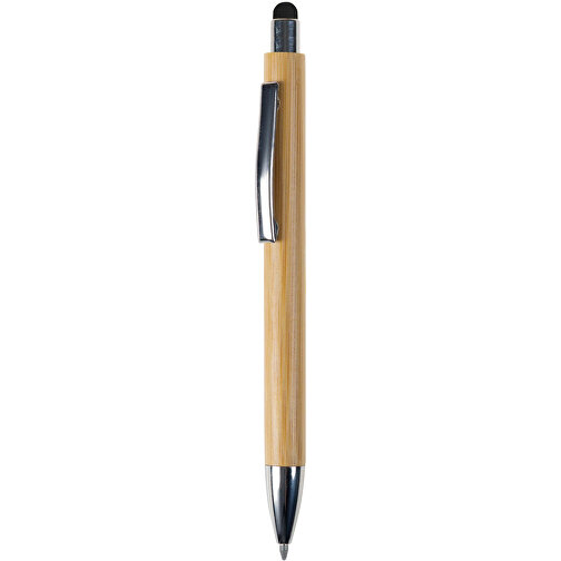 Bambus Kugelschreiber New York Mit Touchpen , schwarz, Bambus, 14,20cm (Länge), Bild 1