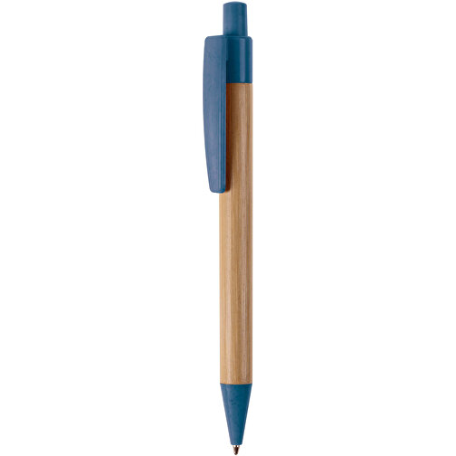 Kugelschreiber Bambus Mit Weizenstroh Elementen , blau, Bamboo & Wheatstraw, 14,00cm (Länge), Bild 1