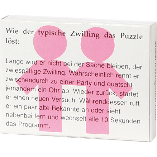 Mini-Zwilling-Puzzle , , 6,50cm x 1,30cm x 5,00cm (Länge x Höhe x Breite), Bild 2