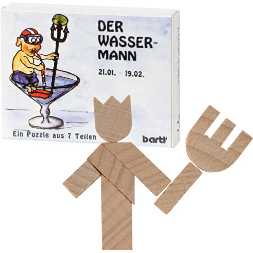 Mini-Wassermann-Puzzle , , 6,50cm x 1,30cm x 5,00cm (Länge x Höhe x Breite), Bild 1