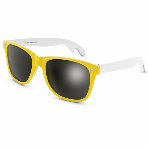 SunShine Cheers Glänzend - UV 400 , Promo Effects, gelb/weiß, Rahmen aus Polycarbonat und Glass aus AC, 14,50cm x 4,80cm x 15,00cm (Länge x Höhe x Breite), Bild 1