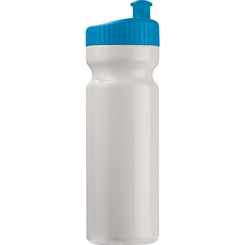 Sportflasche Design 750ml , weiß / hellblau, LDPE & PP, 24,80cm (Höhe), Bild 1