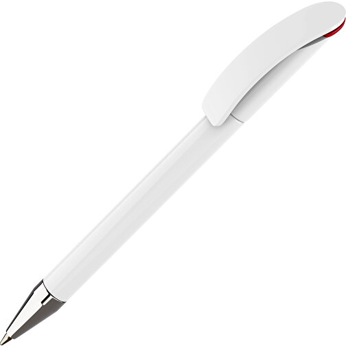 Prodir DS3 TPC Twist Kugelschreiber , Prodir, weiß/rot, Kunststoff/Metall, 13,80cm x 1,50cm (Länge x Breite), Bild 1
