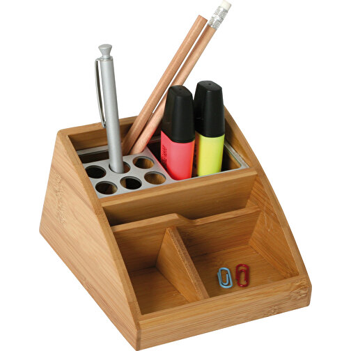 Schreibtischständer M, Bambus/Alu , , 15,00cm x 9,00cm x 12,00cm (Länge x Höhe x Breite), Bild 2