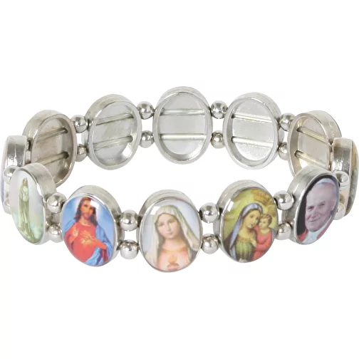 Bracelet en métal avec motifs religieux, Image 1