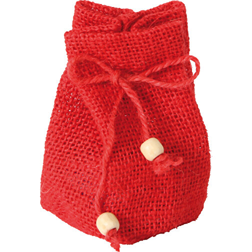Jutepose med bunn, liten rød, Bilde 1
