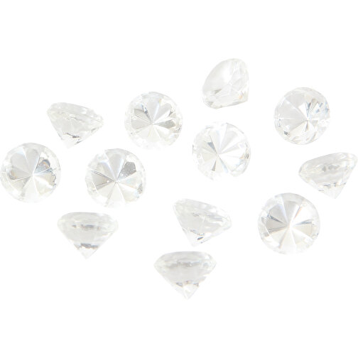 Zestaw szklanych diamentów (12) przezroczystych 2 cm, Obraz 1