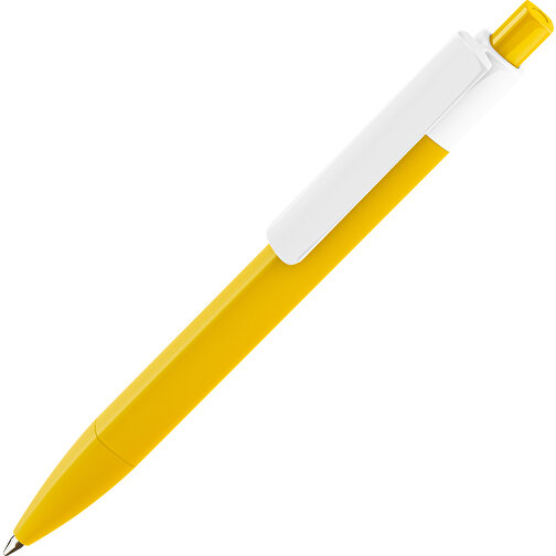 Prodir DS4 PMM Push Kugelschreiber , Prodir, gelb/weiß, Kunststoff, 14,10cm x 1,40cm (Länge x Breite), Bild 1