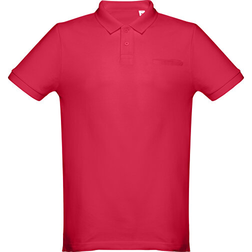 THC DHAKA. Herren Poloshirt , rot, 100% Baumwolle, M, 72,00cm x 50,00cm (Länge x Breite), Bild 1