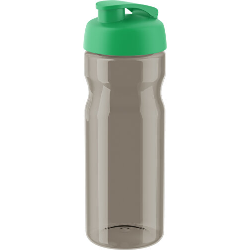 H2O Active® Eco Base 650 Ml Sportflasche Mit Klappdeckel , kohle transparent / hellgrün, PCR Kunststoff, PP Kunststoff, 22,40cm (Höhe), Bild 1