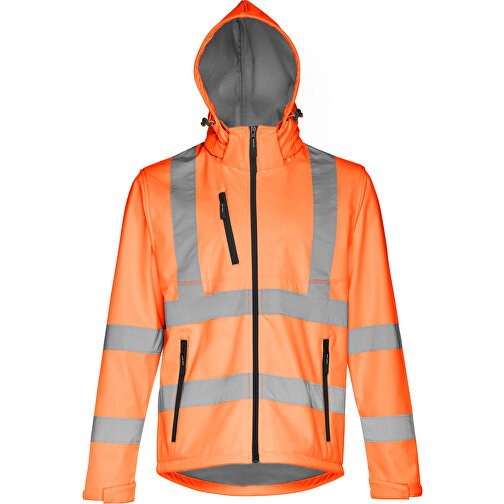 THC ZAGREB WORK. Softshell-Jacke Mit Hoher Sichtbarkeit (Unisex) , hexachrome orange, Polyester, XL, 78,00cm x 63,00cm (Länge x Breite), Bild 4