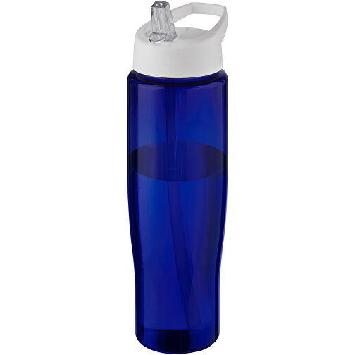 H2O Active® Eco Tempo 700 Ml Sportflasche Mit Ausgussdeckel , weiss / blau, PCR Kunststoff, PP Kunststoff, 23,40cm (Höhe), Bild 1