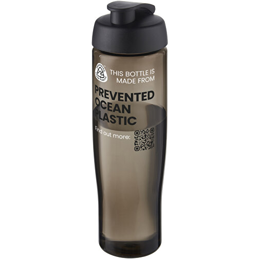 H2O Active® Eco Tempo 700 Ml Sportflasche Mit Klappdeckel , schwarz / kohle, PCR Kunststoff, PP Kunststoff, 23,70cm (Höhe), Bild 2