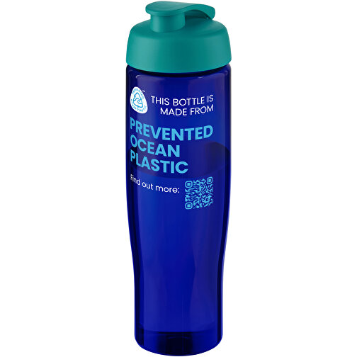 H2O Active® Eco Tempo 700 Ml Sportflasche Mit Klappdeckel , aquablau / blau, PCR Kunststoff, PP Kunststoff, 23,70cm (Höhe), Bild 2