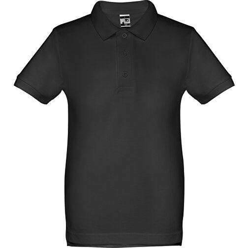THC ADAM KIDS. Kurzärmeliges Baumwoll-Poloshirt Für Kinder (unisex) , schwarz, 100% Baumwolle, 6, 51,00cm x 37,00cm (Länge x Breite), Bild 1