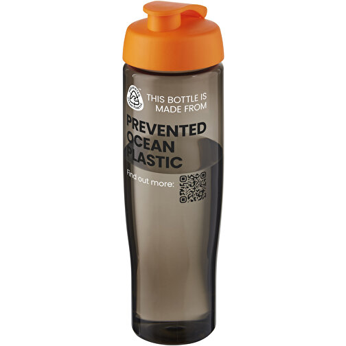 H2O Active® Eco Tempo 700 Ml Sportflasche Mit Klappdeckel , orange / kohle, PCR Kunststoff, PP Kunststoff, 23,70cm (Höhe), Bild 2