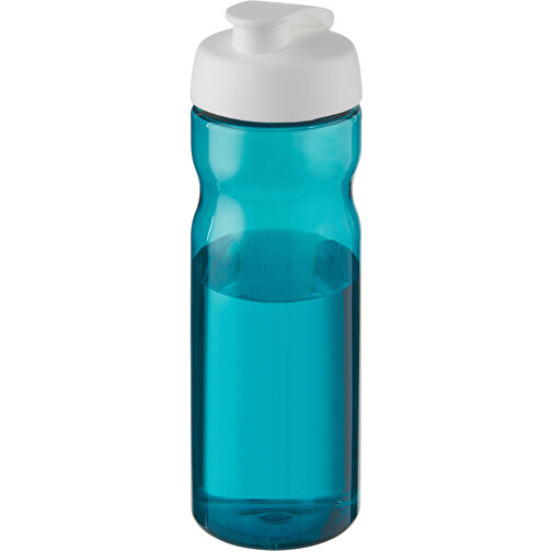 H2O Active® Base 650 Ml Sportflasche Mit Klappdeckel , aquablau / weiß, PET Kunststoff, PP Kunststoff, 22,10cm (Höhe), Bild 1