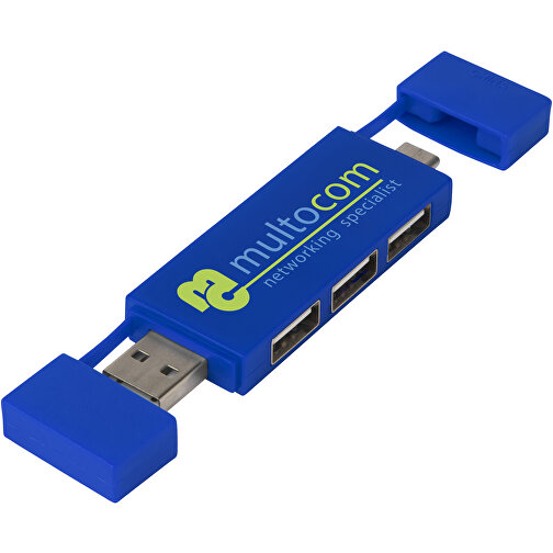 Mulan Doppelter USB 2.0-Hub , royalblau, ABS Kunststoff, 9,00cm x 0,90cm x 2,00cm (Länge x Höhe x Breite), Bild 2