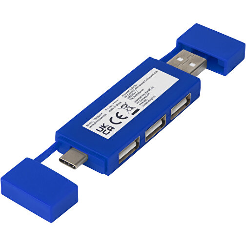 Mulan Doppelter USB 2.0-Hub , royalblau, ABS Kunststoff, 9,00cm x 0,90cm x 2,00cm (Länge x Höhe x Breite), Bild 5