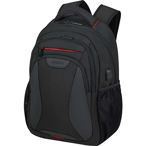 American Tourister - AT Work - Laptop Backpack 15.6' ECO USB , bass black, 100% rPET Polyester, 45,00cm x 21,50cm x 33,00cm (Länge x Höhe x Breite), Bild 1