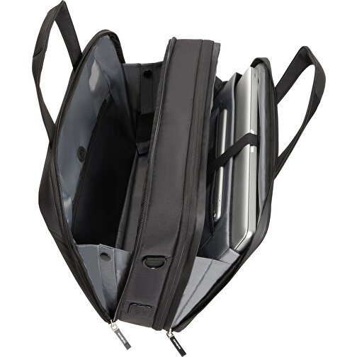 Samsonite - Litepoint - Laptop Tasche 15,6' Exp , Samsonite, black, 95% RPET Polyester & PU X4 Coating + 5% Polyester, 30,00cm x 13,00cm x 40,50cm (Länge x Höhe x Breite), Bild 4