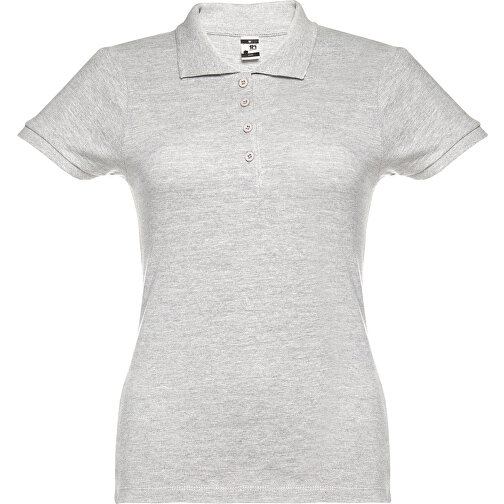 THC EVE. Damen Poloshirt , weiß melliert, 100% Baumwolle, XXL, 68,00cm x 52,00cm (Länge x Breite), Bild 1