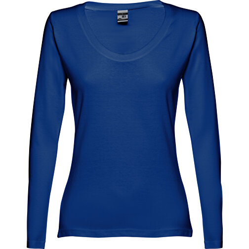 THC BUCHAREST WOMEN. Langärmeliges Tailliertes T-Shirt Für Frauen Aus Baumwolle , königsblau, 100% Baumwolle, S, 61,00cm x 42,00cm (Länge x Breite), Bild 1