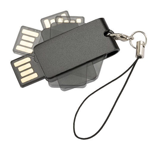 USB-Stick Turn 64GB , Promo Effects MB , schwarz MB , 65 GB , ABS MB , 3 - 10 MB/s MB , 3,90cm x 0,50cm x 1,50cm (Länge x Höhe x Breite), Bild 3