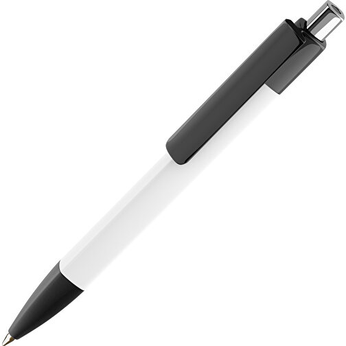 Prodir DS4 PMM Push Kugelschreiber , Prodir, schwarz/weiss/silber poliert, Kunststoff, 14,10cm x 1,40cm (Länge x Breite), Bild 1