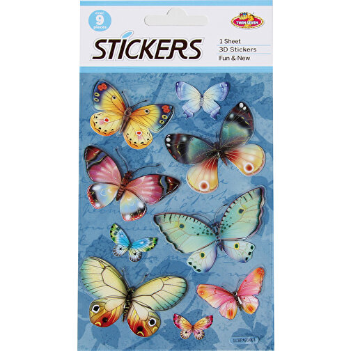 Sticker Schmetterling 3D (9er Set) , , 19,00cm x 0,20cm x 10,00cm (Länge x Höhe x Breite), Bild 2